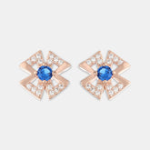 Patterned Rosegold Four Leaf Studs - silvermark